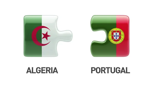 Portugal Algerije puzzel Concept — Stockfoto