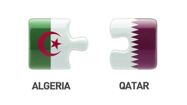 Qatar Algérie Puzzle Concept — Photo