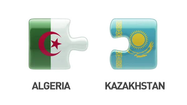 Kazakstan Algeria Puzzle käsite — kuvapankkivalokuva