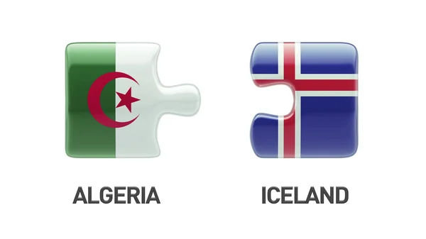 冰岛阿尔及利亚拼图概念 — 图库照片