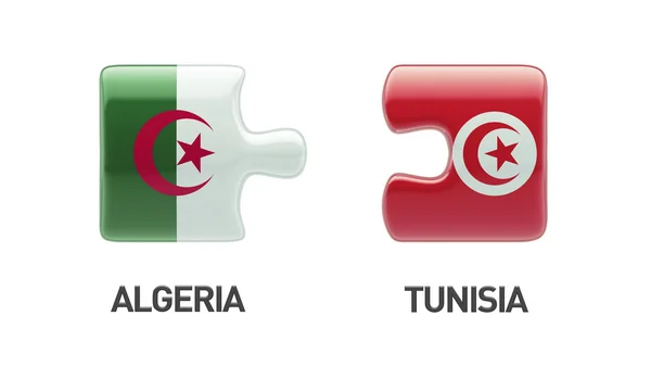 突尼斯阿尔及利亚拼图概念 — 图库照片