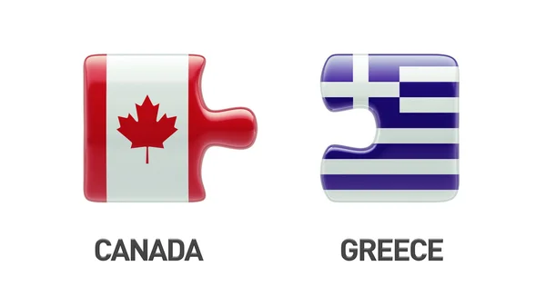 Kanada Griechenland Puzzle-Konzept — Stockfoto