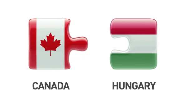 Canada Hongarije puzzel Concept — Stockfoto