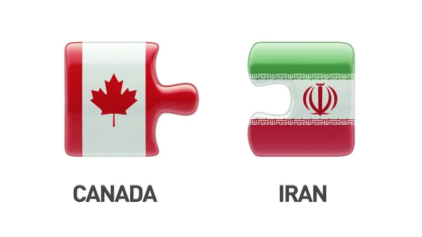 Canada Iran Concetto di puzzle — Foto Stock