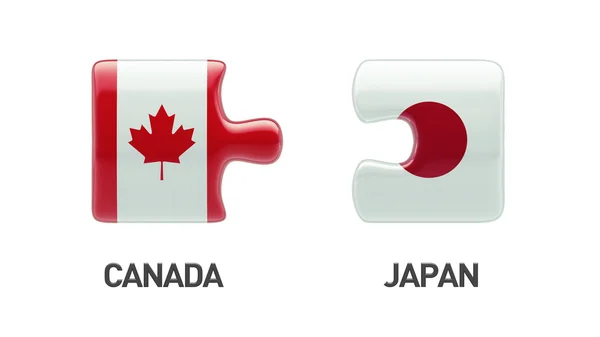 Conceito de Puzzle do Canadá Japão — Fotografia de Stock