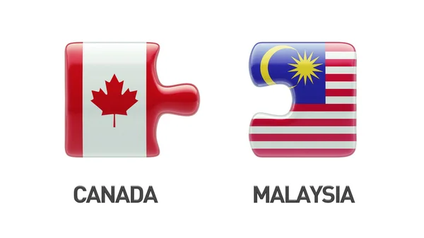 Canada Malaysia  Puzzle Concept — Stock Photo, Image