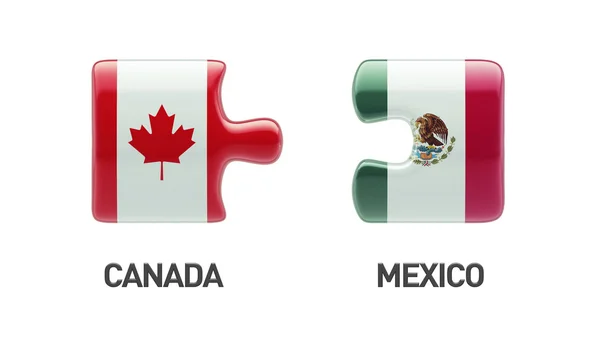 Canada Mexico Canada Puzzle Concept — Stock Photo, Image