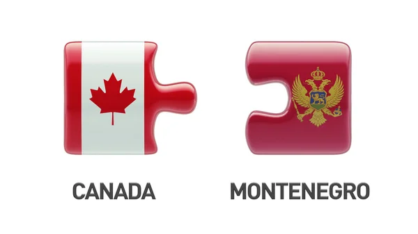 Canada Montenegro Canada Puzzle Concept — Stock Photo, Image