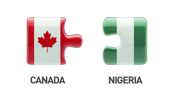 Concetto di Puzzle di Canada Nigeria — Foto Stock