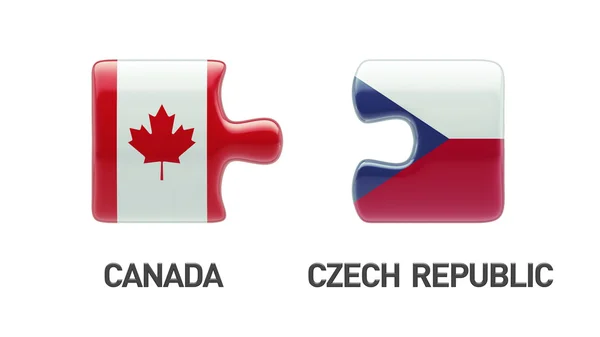 Çek Cumhuriyeti Kanada bulmaca kavramı — Stok fotoğraf