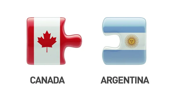 阿根廷加拿大拼图概念 — 图库照片