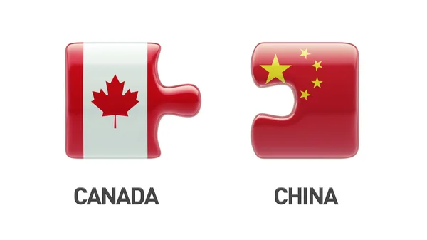 China Canada  Puzzle Concept — Stock Photo, Image