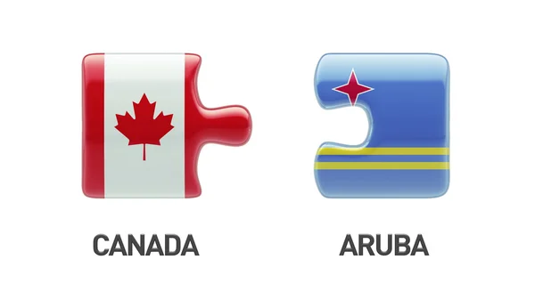 Aruba Canada Puzzle Concept — Stock Photo, Image