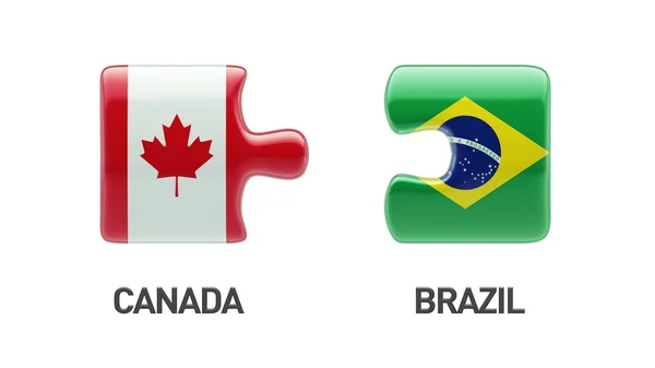 Brazil Canada  Puzzle Concept — Stock Photo, Image