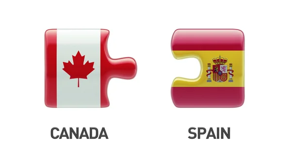 Espanha Canada Puzzle Concept — Fotografia de Stock