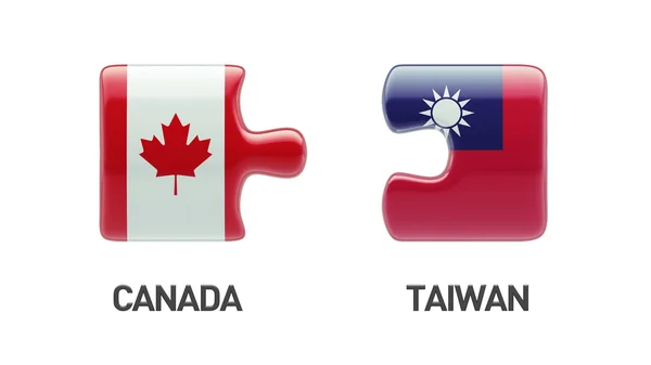 台湾カナダ パズル コンセプト — ストック写真