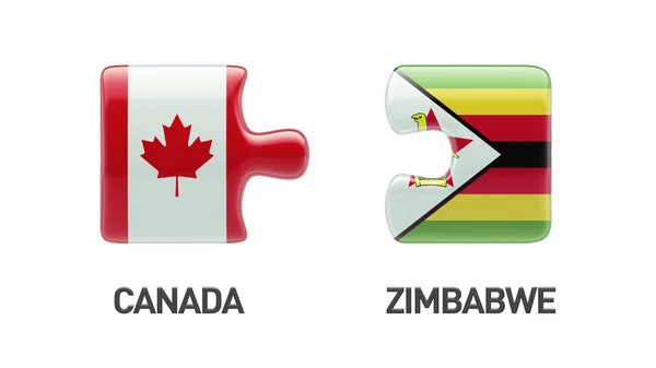 Zimbabwe Canada Concetto di puzzle — Foto Stock