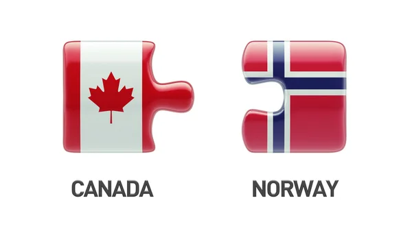 ノルウェー カナダ パズル コンセプト — ストック写真
