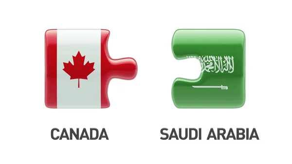 Saudi Arabia Canada  Puzzle Concept — Stock Photo, Image