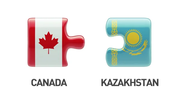 Kazajstán Canadá Puzzle Concepto —  Fotos de Stock
