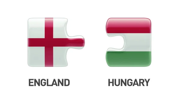 Engeland Hongarije puzzel Concept — Stockfoto