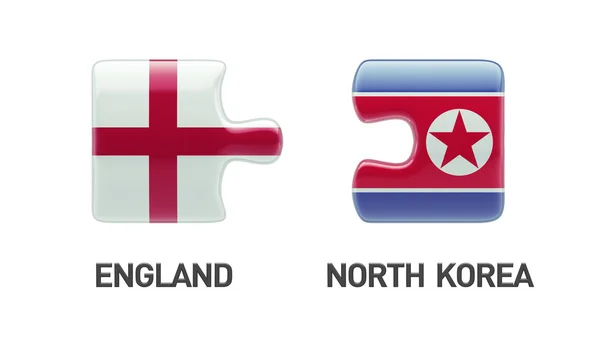 Inghilterra Corea del Nord Puzzle Concept — Foto Stock