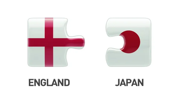 Inglaterra Japão Puzzle Concept — Fotografia de Stock