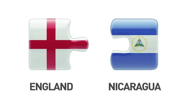 Inghilterra Nicaragua Puzzle Concept — Foto Stock