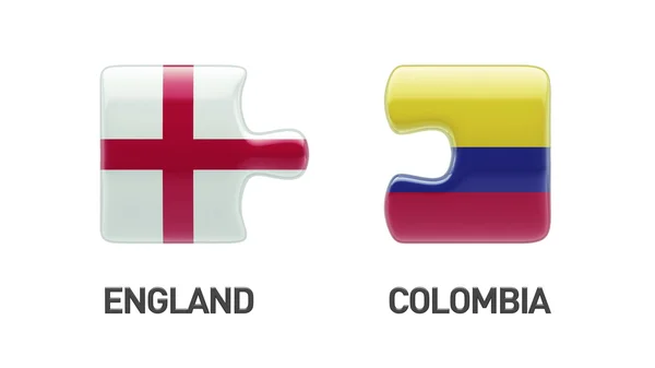 Colombia Engeland puzzel Concept — Stockfoto