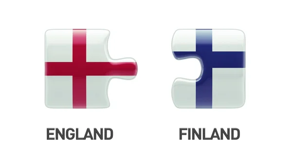 Finland England  Puzzle Concept — Stock Photo, Image