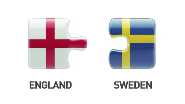 瑞典英格兰拼图概念 — 图库照片