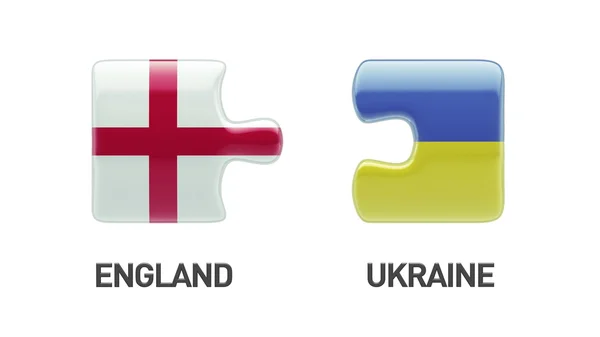 Ουκρανία Αγγλία παζλ έννοια — Φωτογραφία Αρχείου