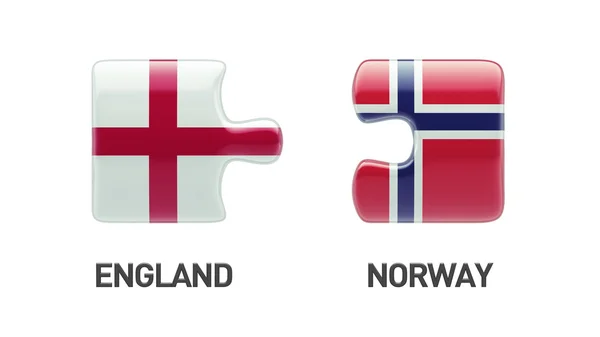 挪威英格兰拼图概念 — 图库照片