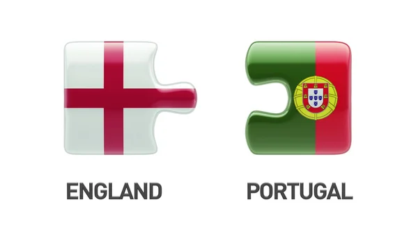 Portogallo Inghilterra Puzzle Concept — Foto Stock