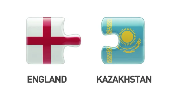 Kazakhstan England  Puzzle Concept — Stock Photo, Image