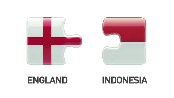 Indonesië Engeland puzzel Concept — Stockfoto