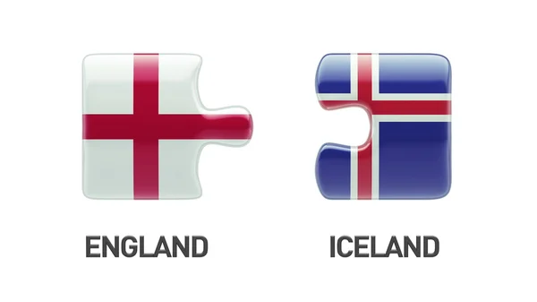 冰岛英格兰拼图概念 — 图库照片