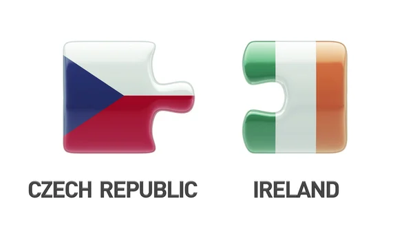 捷克共和国爱尔兰拼图概念 — 图库照片