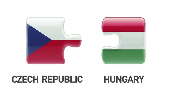 Czech Republic Hungary  Puzzle Concept — Stock Photo, Image