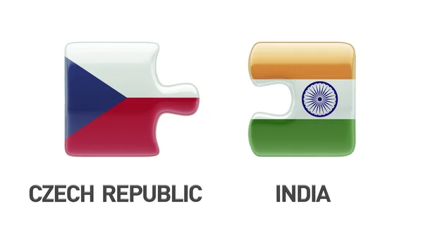 チェコ共和国インド パズル コンセプト — ストック写真