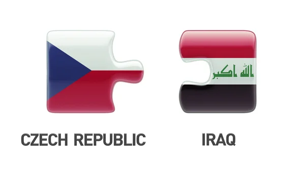République tchèque Iraq Puzzle Concept — Photo