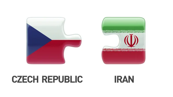 Tschechische Republik iran Puzzle-Konzept — Stockfoto