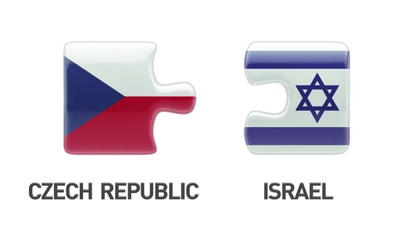 체코 공화국 이스라엘 퍼즐 개념 — 스톡 사진