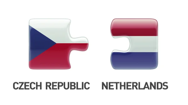 Tsjechië Nederland puzzel Concept — Stockfoto