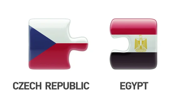 Česká republika Egypt Puzzle koncept — Stock fotografie