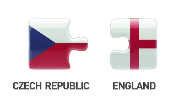 República Checa Inglaterra Puzzle Concept — Fotografia de Stock