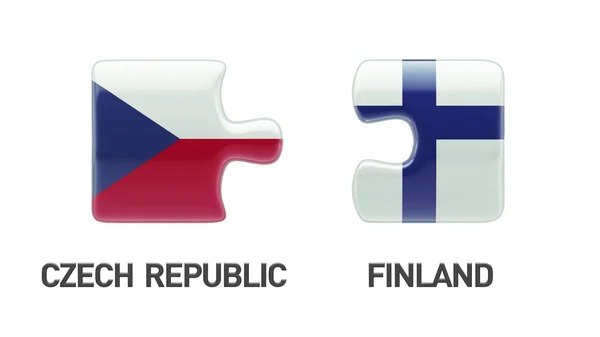 芬兰捷克共和国拼图概念 — 图库照片