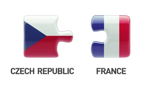 France Czech Republic  Puzzle Concept — Stock Photo, Image