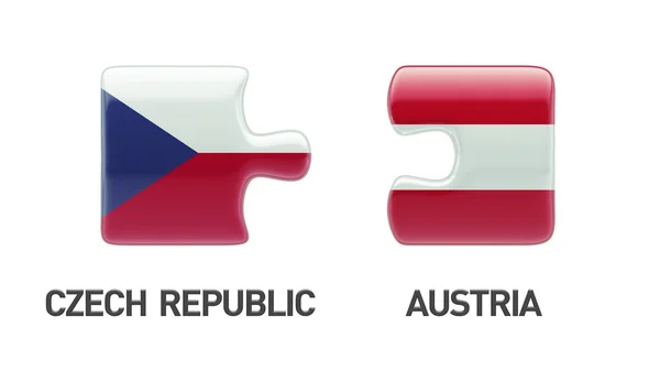 Oostenrijk Tsjechië puzzel Concept — Stockfoto
