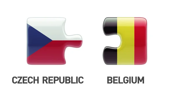 Belgium Czech Republic  Puzzle Concept — Stock Photo, Image